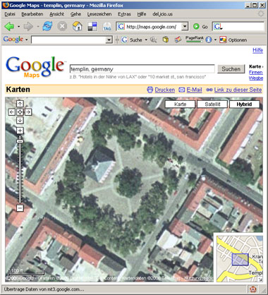 Templin mit Google Maps im Browser