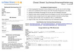 Cheat Sheet Suchmaschinenoptimierung