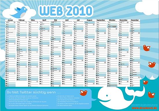 Twitter-Sucht Kalender 2010 von druckerei.de
