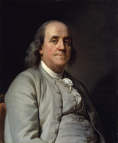 Benjamin Franklin (Ölgemälde von Duplessis um 1785)