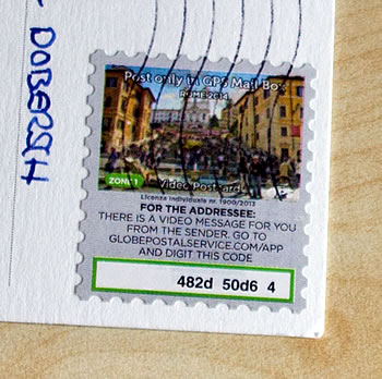 GPS Mail Box App Video-Nachricht Briefmarke