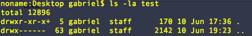 ls -la test ls -la test