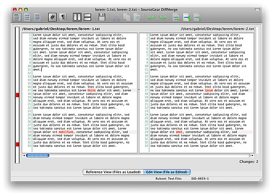 DiffMerge Vergleich von 2 Texten