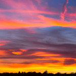 Abendrot mit Feuerwolken-Himmel