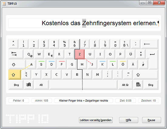 Tipp10 - Zehnfingerschreiben lernen