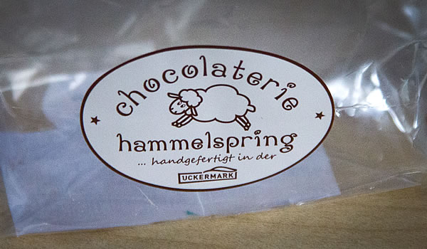 Schild der Chocolaterie Hammelspring