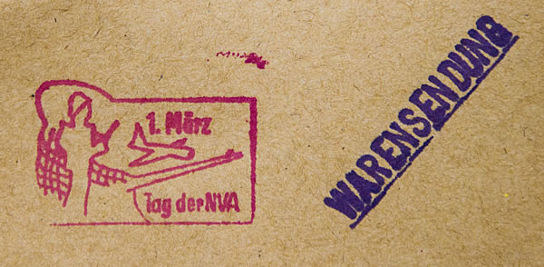 Tag der NVA - Stempel auf Warensendung