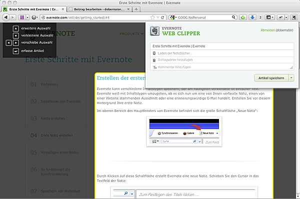 Evernote Web Clipper