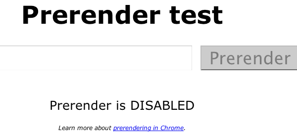 Google Chrome Prerendering Test Seite